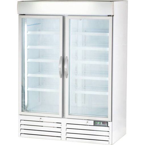 Нискотемпературен шкаф с две стъклени врати